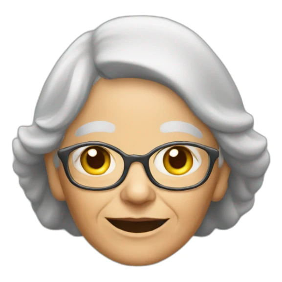 Old woman with a church bells sticker