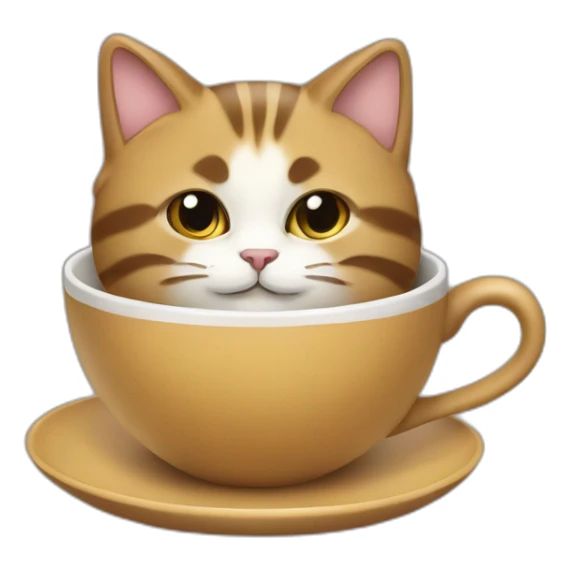 Un chat qui fait du thé sticker