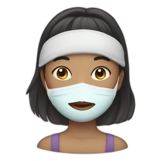 girl with facial mask sticker