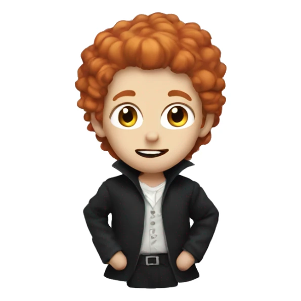 Little Vampire with messy ginger hair  sticker