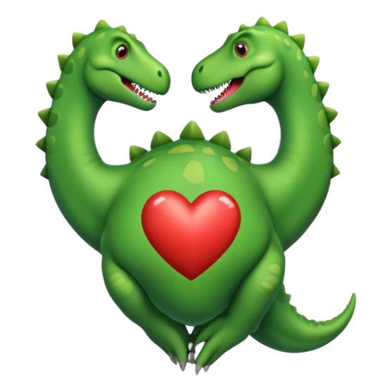 heart-shaped hands of a dinosaur sticker