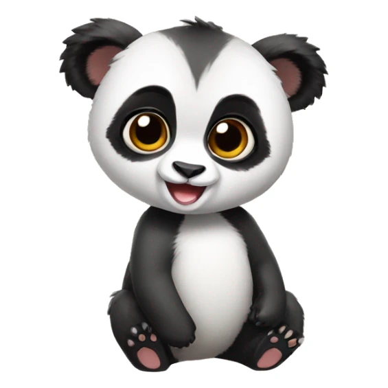 Cute panda-lemur-hybrid full body sticker