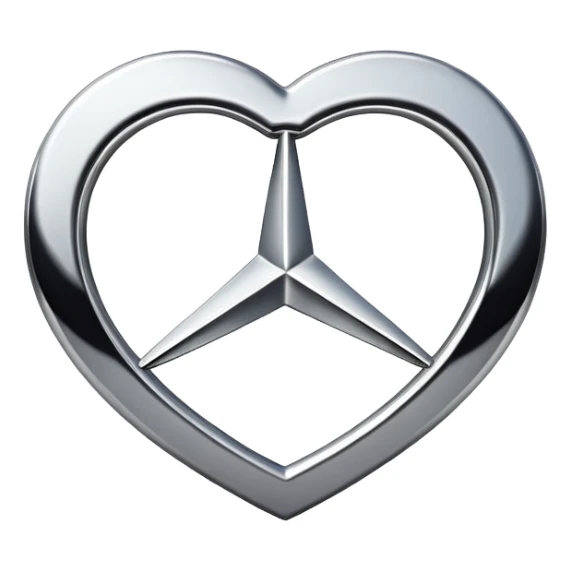 heart shaped Mercedes logo sticker