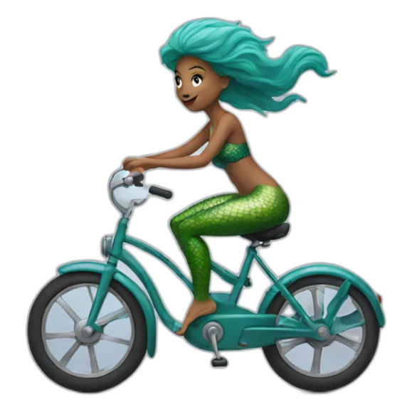 Mermaid Riding a bike sticker