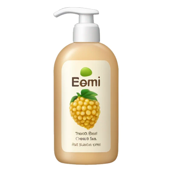beige shower gel with a brand of lichi sticker