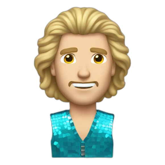 will ferrell with long straight blonde hair and disco outfit sticker