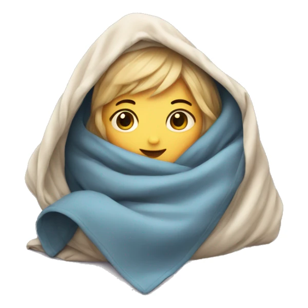 Cozy girl under blanket sticker
