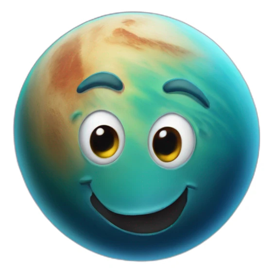 planet Venus with a cartoon face with tongue sticker