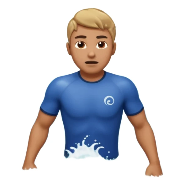 man standing in ocean waves, water splashing around him, determined expression, dynamic sea motion, cinematic ocean vibe, 3D cartoon style, mobile game icon style, clean background, no text, no watermark
  sticker