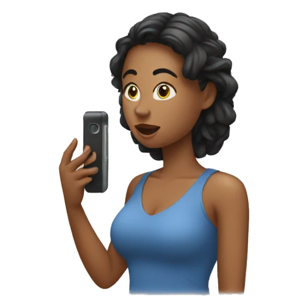 a confuse women trying to record a video sticker