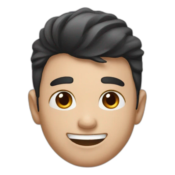 happy with dark hair sticker