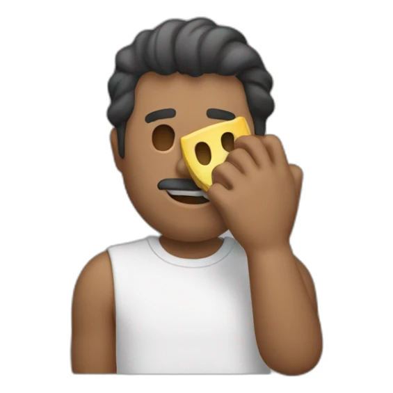 Guy who makes a mask by making highs and lows with his hand in front of his face sticker