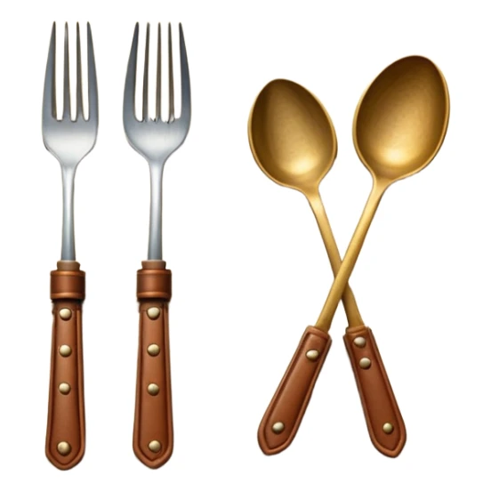 Closed cookbook with a fork and spoon symbol on the cover – collection of recipes sticker