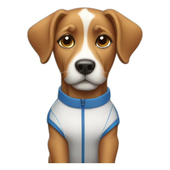 Dog wearing sport clothes  sticker