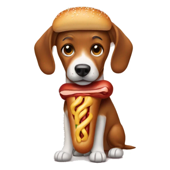 Do a dog in a hotdog costume  sticker