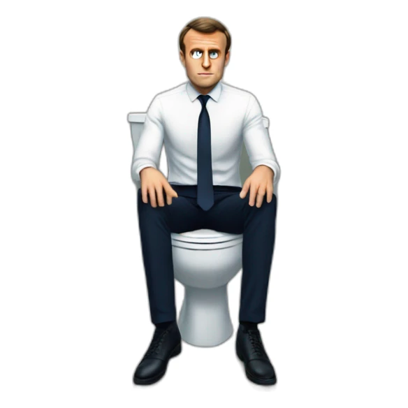 Emmanuel macron sitting on toilets angry sticker