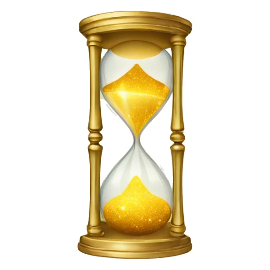 Gilded sparkling shimmering hourglass with nebula galaxy golden inside sticker