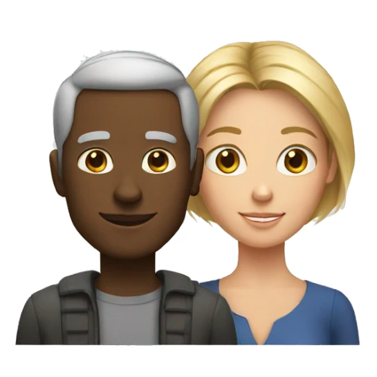 middle age white man and young black woman sticker