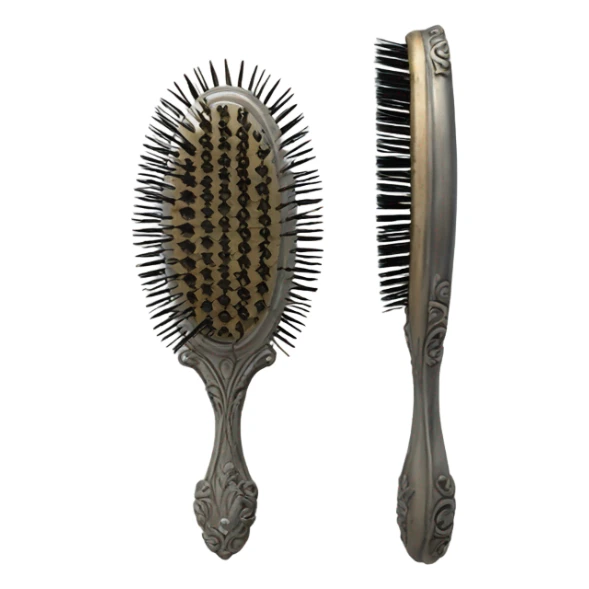 vintage rococo silver hair brush sticker