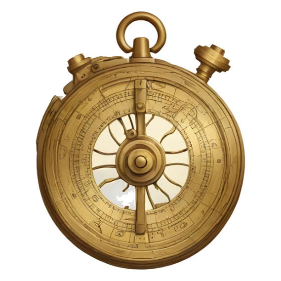 A detailed astrolabe with intricate engravings, emphasizing the blend of scientific tools and mechanical innovation. sticker