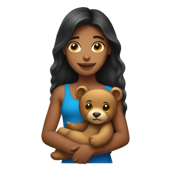 Brazilian girl holding a bear sticker