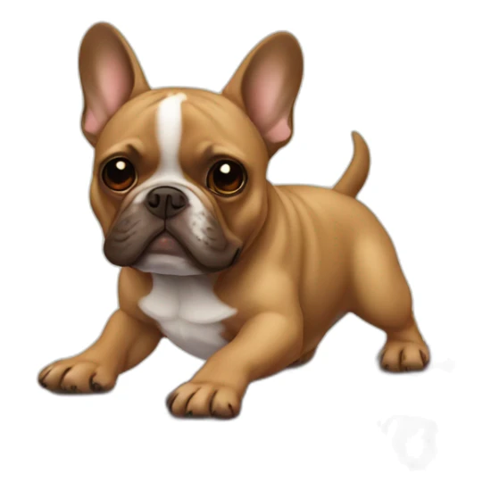 brown french bulldog on skateboard sticker
