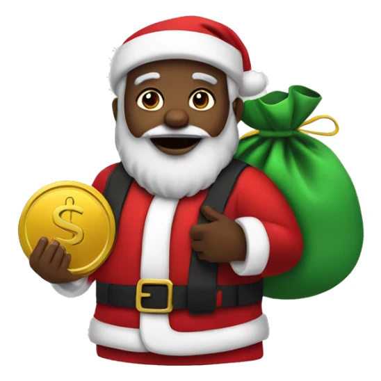 Black Santa with a money bag sticker