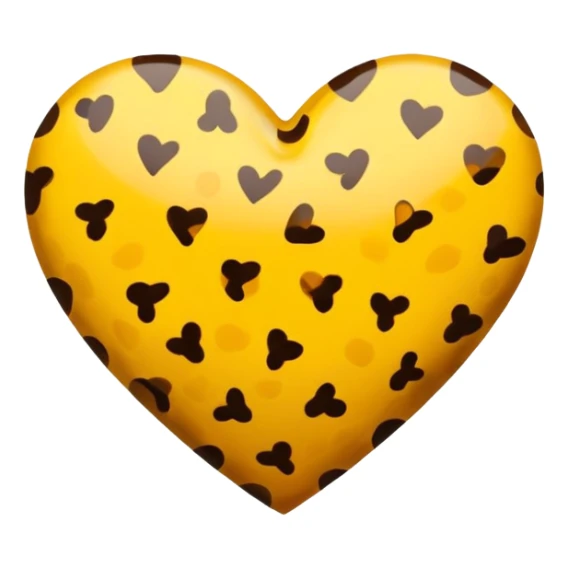 yellow heart with brown cheetah print inside sticker