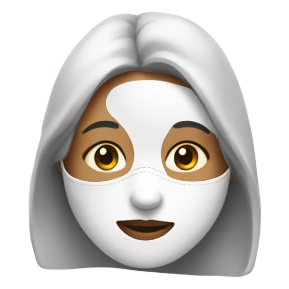 Girl with facial mask sticker