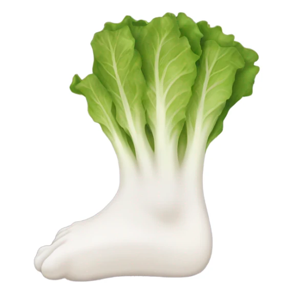 A foot with lettuce for toes sticker