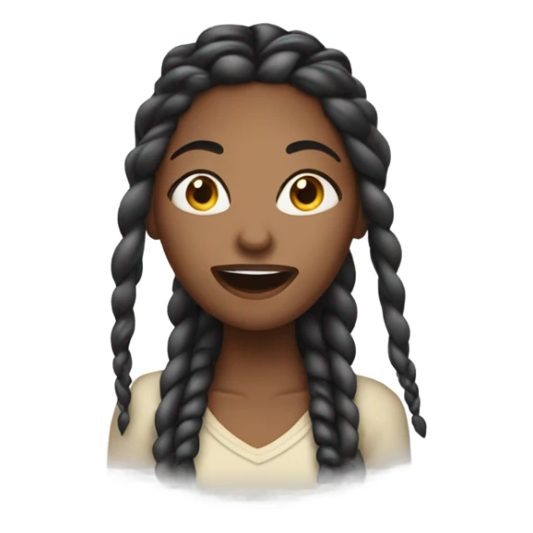attractive black woman with long braids singing with closed eyes sticker