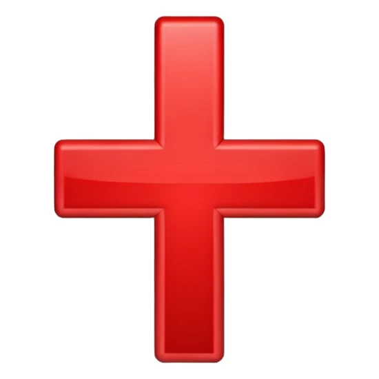 red medical cross symbol on a white background sticker