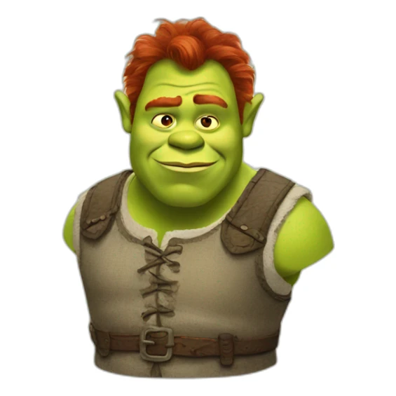 Shrek with red hair sticker