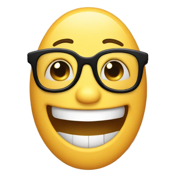 happy face with glasses with finger up sticker