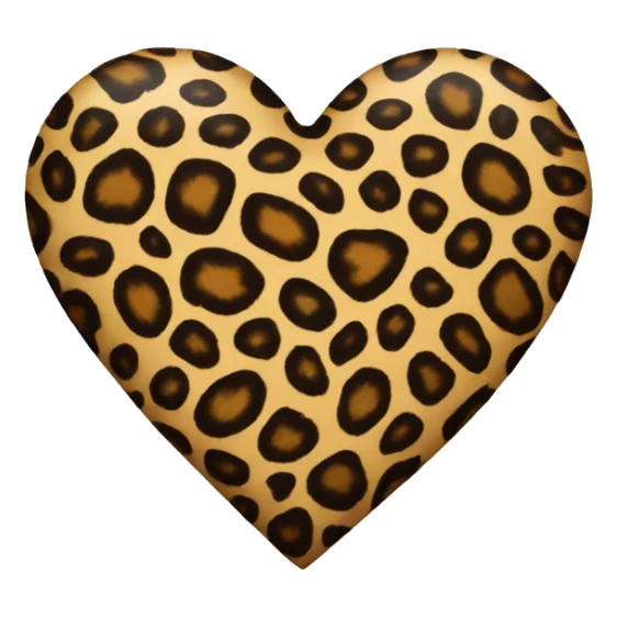 Leopard print heart sticker