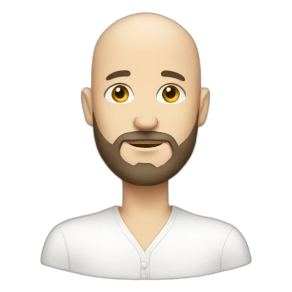 bald white musician with beard sticker