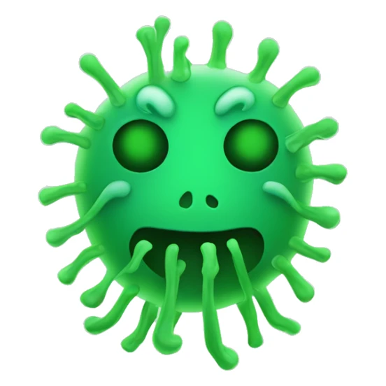 green bacteria shaped like a  very filine cat sticker