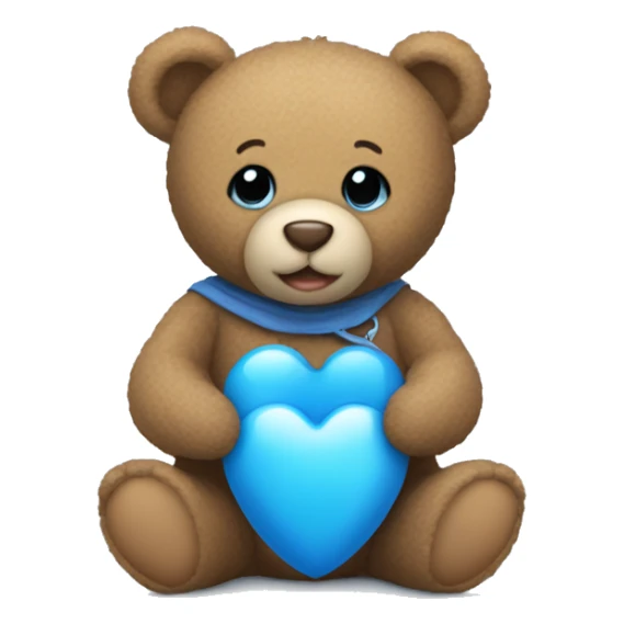 Teddy Bear holding a blue heart and a baby bottle sticker