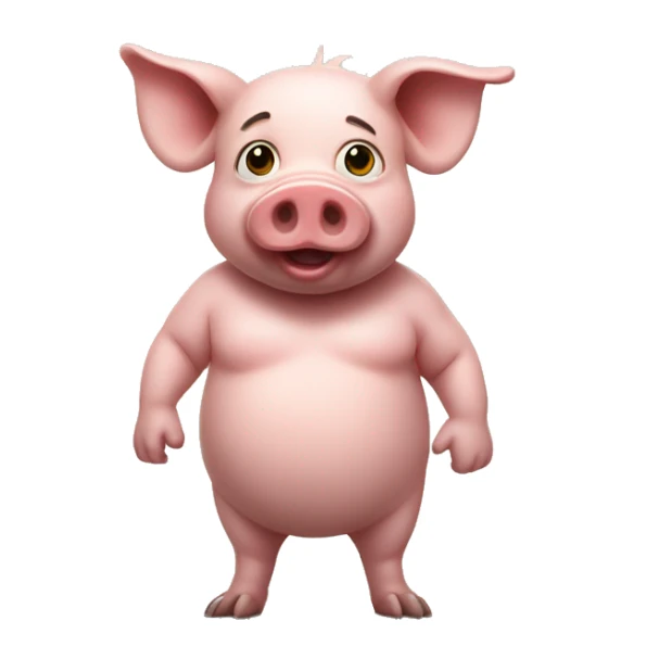 pig full body stands up like human sticker
