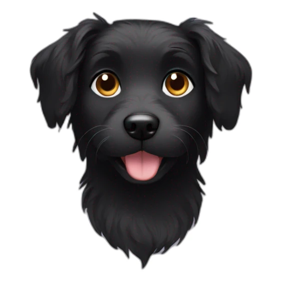 One hairy black dog female face sticker