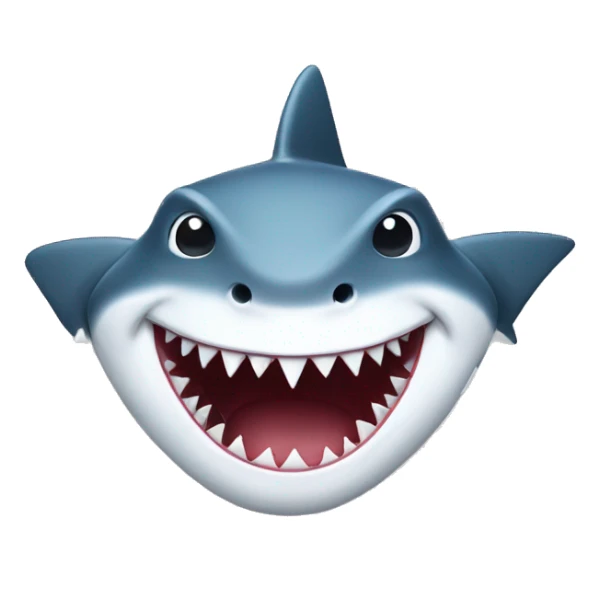 Shark head pointed up with mouth open  teeth need to be aligned  sticker