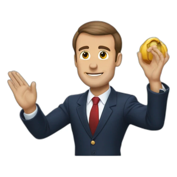 Macron qui se sert la main avec Marine lepene sticker