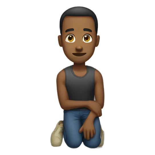 men kneeling  sticker