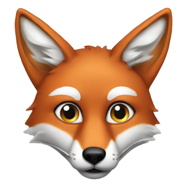 Make a fox with a white spot on his eye inspired by the original fox emoji  sticker