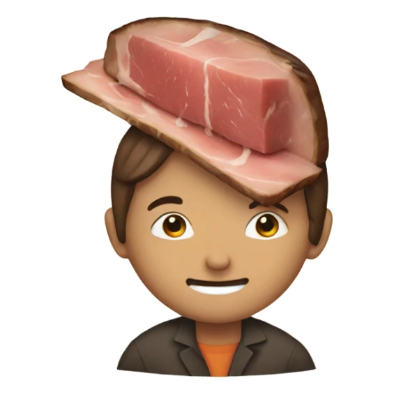 A person who’s head is a slice of roast beef  sticker