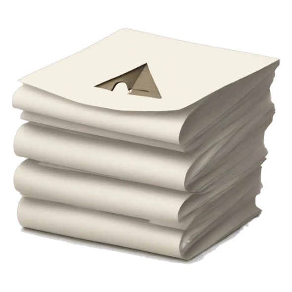 a stack of paper with a visible home symbol on it sticker