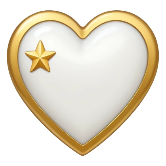 white heart with a gold star sticker