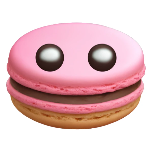 Macaron cookie with a face crying, only one, pink cookie and pink filling sticker