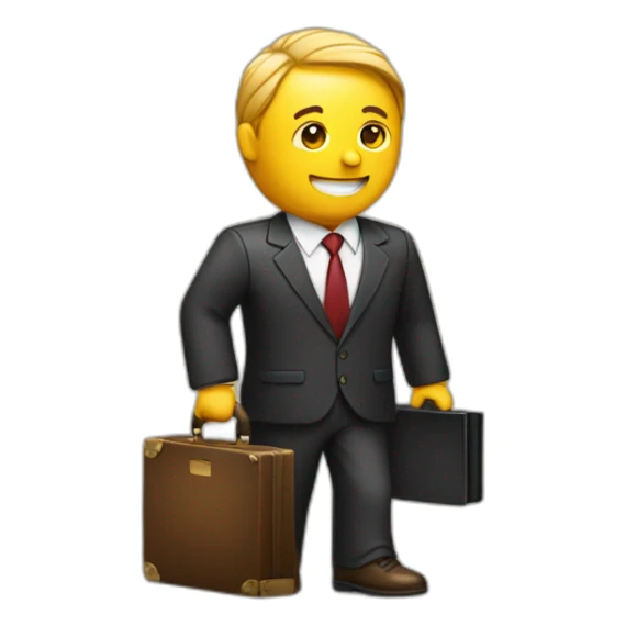 box with business suit and briefcase sticker