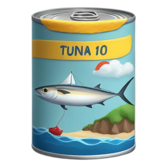 tin can of tuna with a sail boat sticker